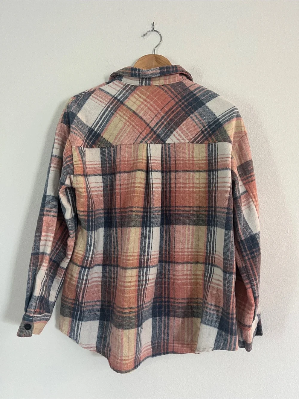 Boutique Pink & Blue Plaid Oversized Shacket
